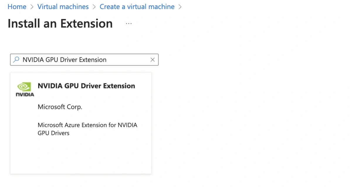 NVIDIA GPU Driver Extension