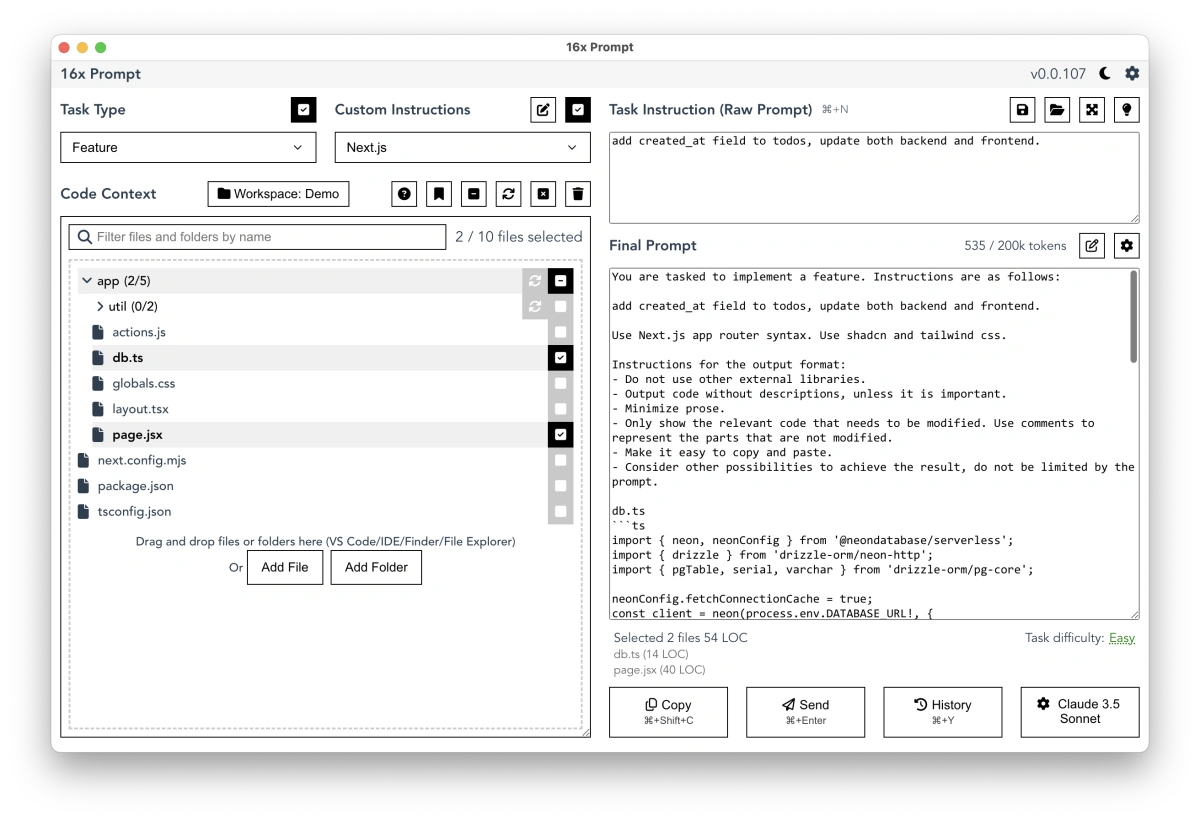 16x Prompt - AI Coding with Context Management